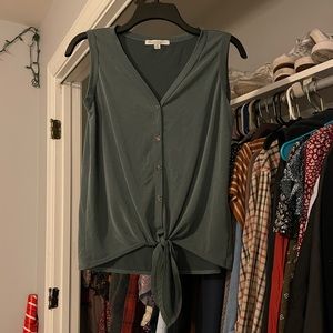 Blue/green suede-like material blouse!